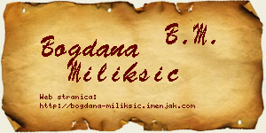 Bogdana Milikšić vizit kartica